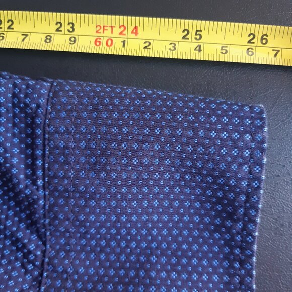 Linea In SZ 15 Slim Fit Woven Blue Button Up Non-Iron Men's Shirt - Picture 13 of 14